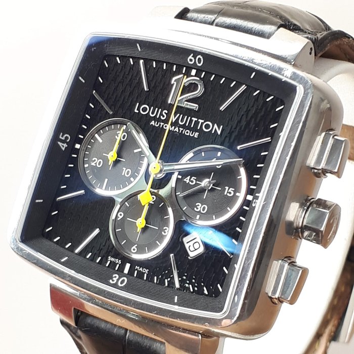 Louis Vuitton - Speedy Chronograph Automatic Jagged Black Dial with Yellow Hands "FULL SET" - Q212G - Férfi - 2000-2010