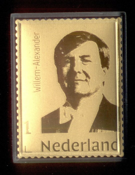 Olanda 2020 - timbru de aur Regele Willem Alexander în cutie