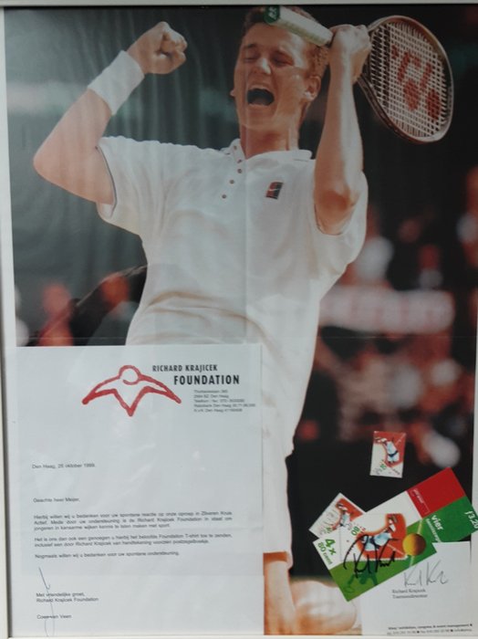 Wimbledon grandslam 1996 - Richard Krajicek - 1996 - Decorative object, Sports biography, Sports book, Schlüsselanhänger-Sonderstempel 