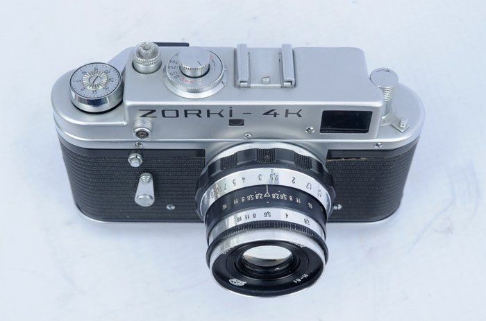 KMZ Krasnogorsk Zorki 4  + 2,8/52mm + Prinzlite lichtmeter | Meetzoeker camera  (Zonder Minimumprijs)