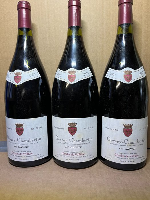 2001 Gevrey-Chambertin 'Les Chenets'  Charles de Valliére - Bourgogne - 3 Magnums (1,5 l)