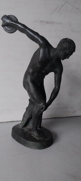Escultura, Discobolo - 27 cm - Bronce
