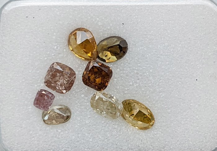 8 pcs Diamanten - 1.00 ct - Formen mischen - Mix Colors - I1, I2, SI1, SI2, SI3, VS2, No Reserve Price
