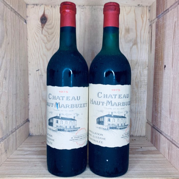 1975 Château Haut Marbuzet - 聖愛司台夫 Cru Bourgeois - 2 瓶 (0.75L)
