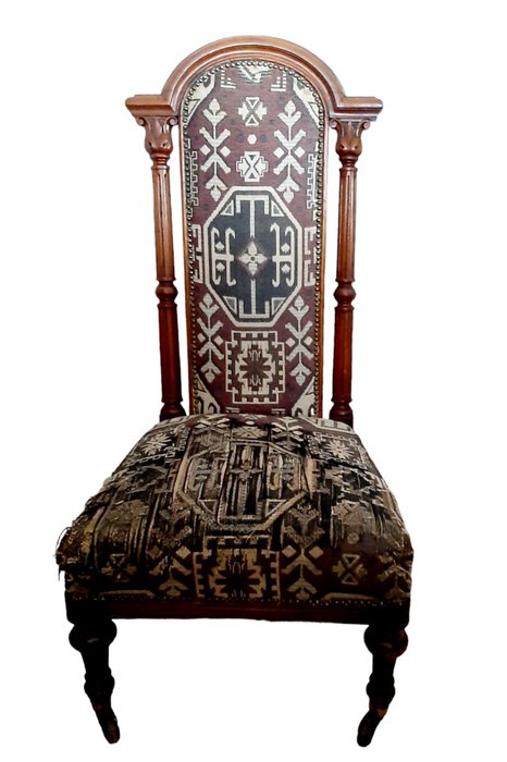 Fauteuil - 舊扶手椅 - 木, 緞