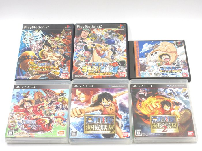 万代 - One Piece ワンピース Jump Anime （ジャンプ　アニメ）Japan - PlayStation1（PS1）PlayStation2（PS2）PlayStation3（PS3） - 视频游戏套装 (6) - 带原装盒