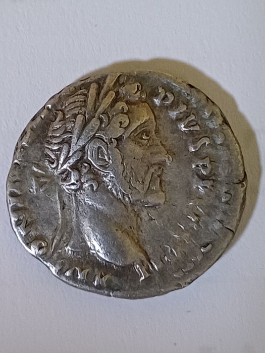 羅馬帝國. 安敦寧·畢尤 (AD 138-161). Denarius Roma, 156-157 d.C. - Annona  (沒有保留價)