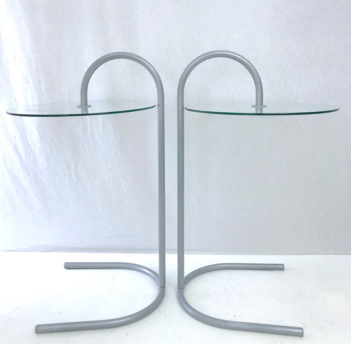 Ikea - Side table (2) - 瑞 - 玻璃, 金屬