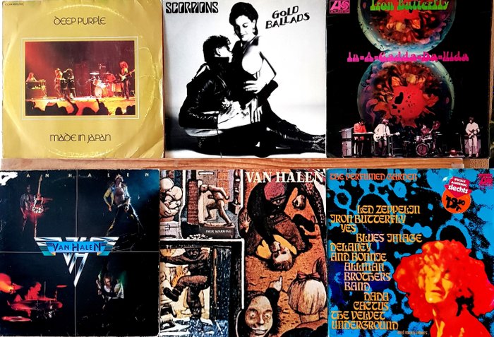 Deep Purple, Iron Butterfly, Scorpions, Van Halen, Various Artists/Bands in Hardrock-Heavy Metal - LP - Ulike avtrykk (se beskrivelse) - 1970