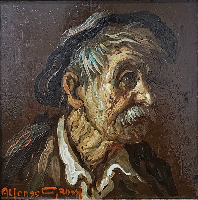 Alfonso Grassi (1918-2002) - Profilo di anziano