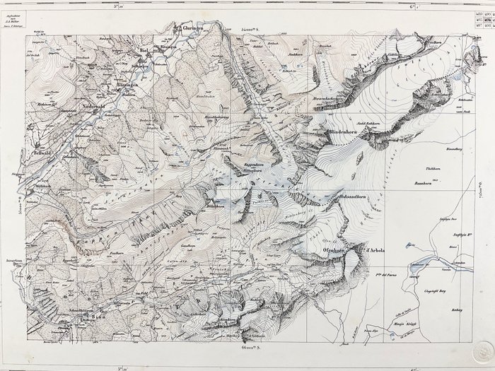 Ευρώπη, Χάρτης - Ελβετία / Binnen-Thal; Rudolf Leuzinger - Binnen-Thal - 1861-1880