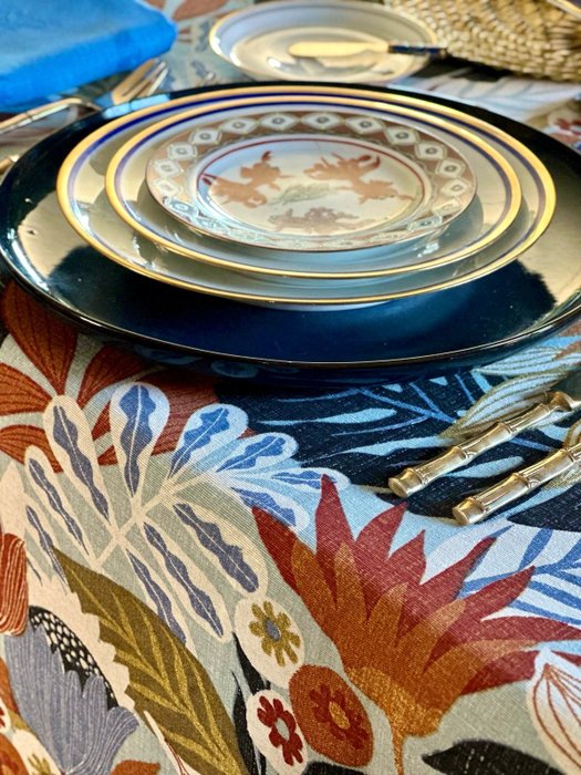 Toalha de mesa para mesas grandes, estampada em cores intensas 2,70 x 1,80 - Toalha de mesa  - 270 cm - 180 cm