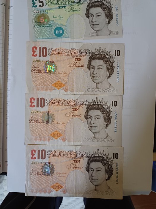 Great Britain. - 5 banknotes - various dates  (No Reserve Price)