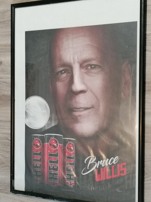 Bruce Willis - Hell drinks - - framed - Δεκαετία του 2010
