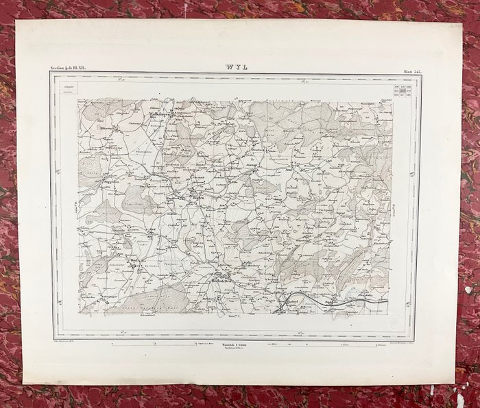 Europa, Mapa - Suíça / Wyl; Heinrich Müllhaupt - Wyl - 1861-1880