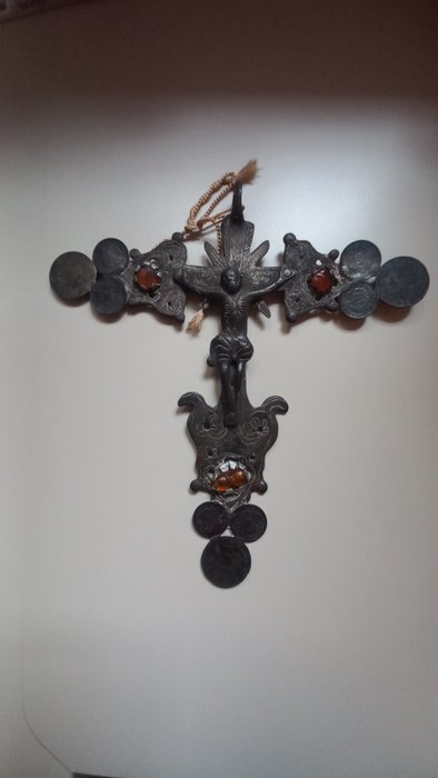 耶穌受難十字架像 - 青銅色 - 1850-1900