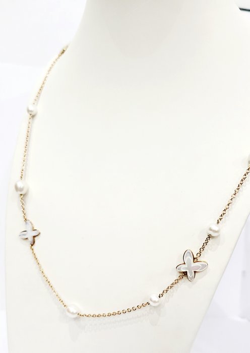 Mimi - Necklace - FreeVola - 18 kt. Rose gold Pearl - Diamond