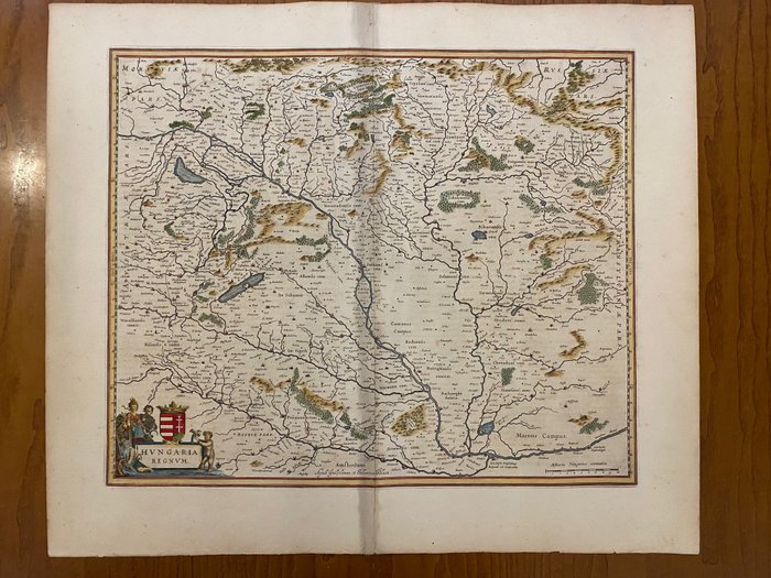 歐洲, 地圖 - 匈牙利; Willem at J. Blaeu - Hungaria Regnum - 1621-1650