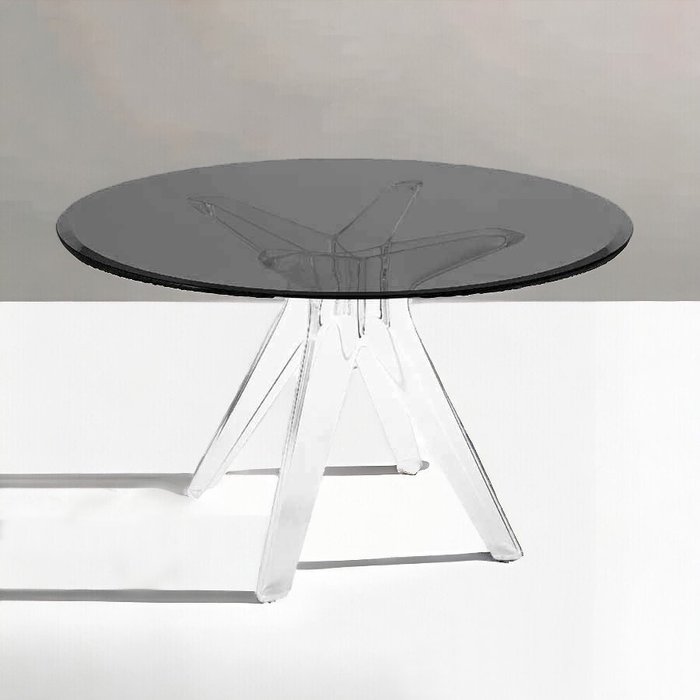 Kartell - Philippe Starck - Asztal - Sir Gio Round - Üveg, Polikarbonát