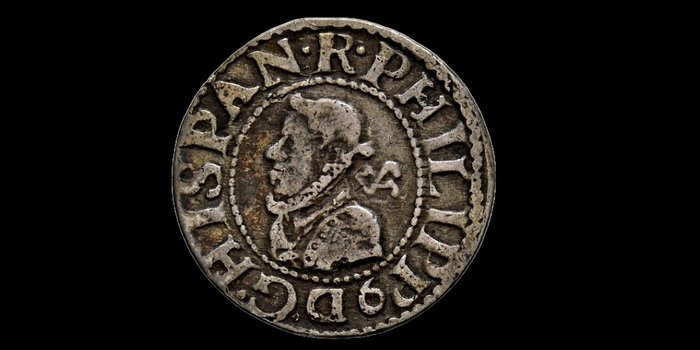 Spagna. Felipe III (1598-1621). 1/2 Groat 1612, Barcelona. Busto propio
