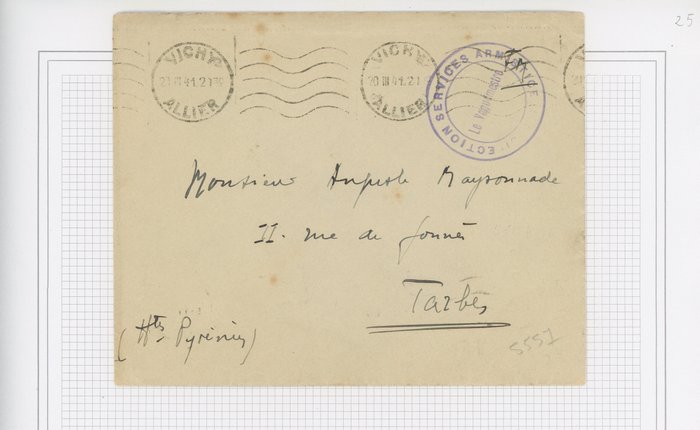 Frankrike  - Exceptionell uppsättning brev, korrespondens från krig 39-45, FM, censur, vapenstillestånd,