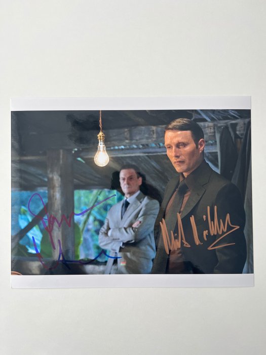 James Bond 007: Casino Royale, Mads Mikkelsen as "Le Chiffre" and Jesper Christensen as "Mr. White" handsigned photo with b´bc COA