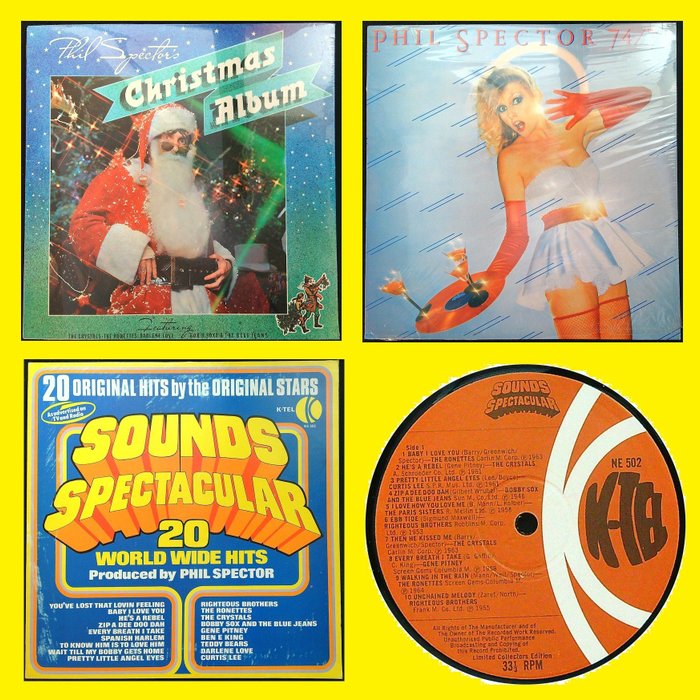 Various Phil Spector: 1. Christmas Album ('63) 2. Sounds Spectacular 20 World Wide Hits ('64) - 3. Various – Phil Spector 74/79 (Vocal, Pop Rock, Doo Wop) - LP-Alben (mehrere Objekte) - Zusammenstellungen - 1963