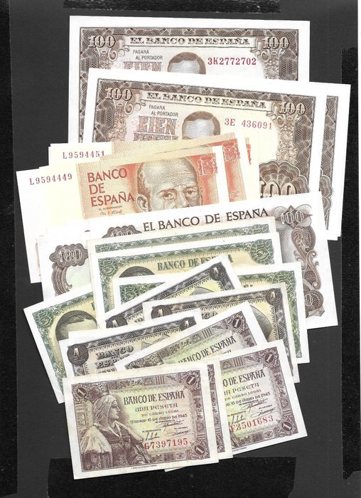 西班牙. - 24 banknotes - various dates - consecutives  (沒有保留價)
