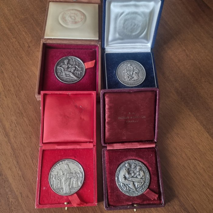 教廷. 4 Medaglie in argento 1959-1965 - 172,96 gr Ag  (沒有保留價)