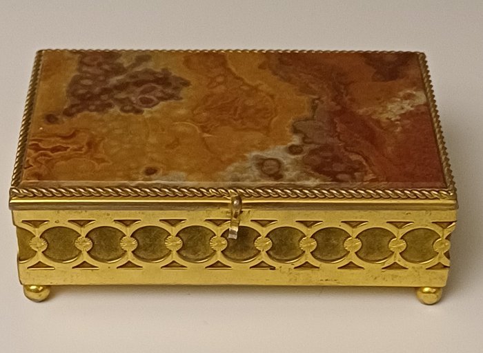 珠宝盒 - 大理石, 黄铜色