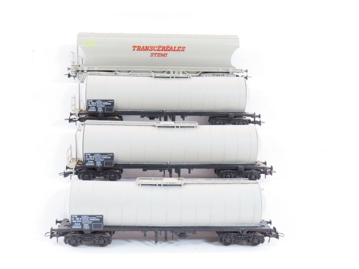 Jouef H0轨 - 654700/652700 - 模型火车货运车厢 (4) - 3辆罐车和漏斗车 - NMBS, SNCF