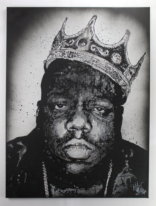 Notorious B.I.G. - Biggie Smalls, or simply Biggie - Handpainted and signed painting - By PopArt - Portrait