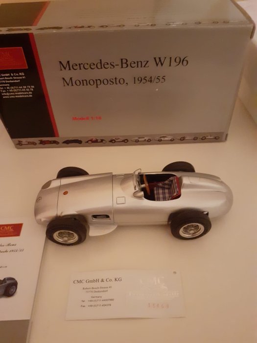 CMC 1:18 - Miniatura de carro - Mercedes Benz W196 monoposto, 1954/55