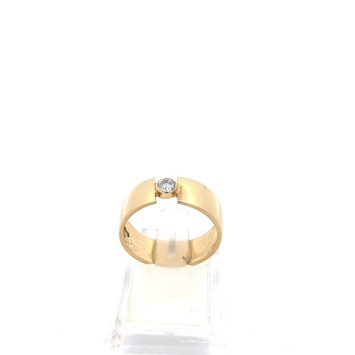 Ring - 14 karaat Geel goud -  0.15ct. tw. Diamant  (Natuurlijk)