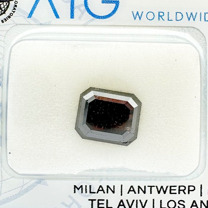 1 pcs Diamant - 2.57 ct - Radiant - fancy dark orangy brown - I1, No Reserve Price