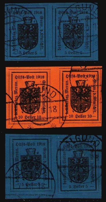 Meran 1918 - Wapenschild, 3 horizontale paren - Sassone 7+11/12