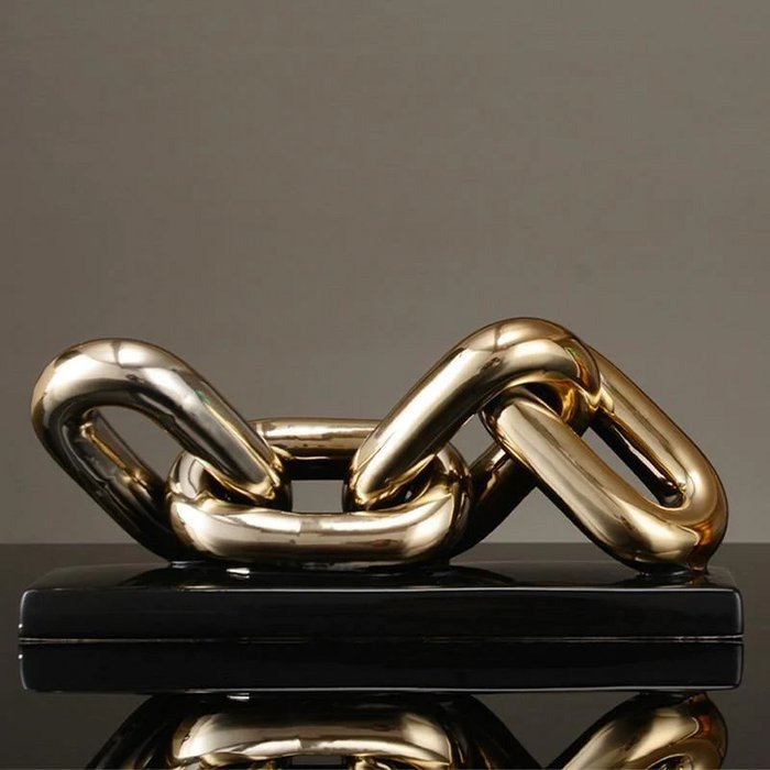 Sculpture, Creatief Luxe Abstract Schakel Sculptuur - 18 cm - Ceramics, Enamel - 2022
