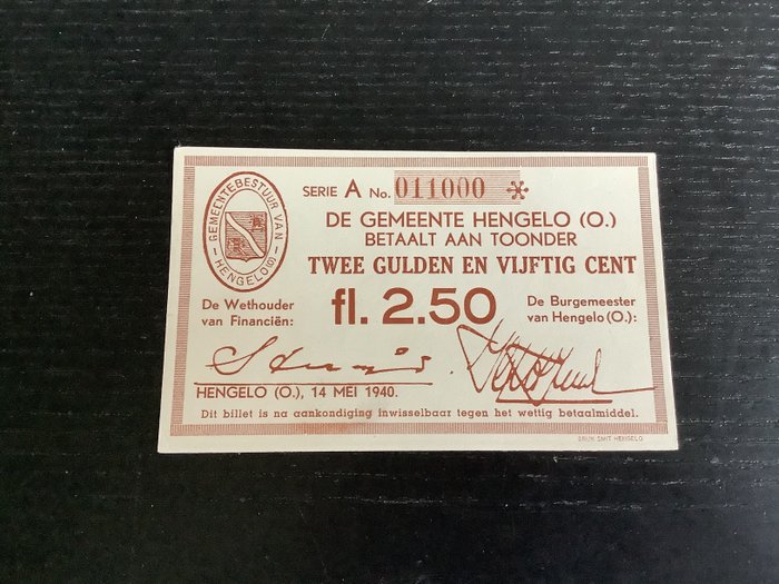 Nederland. Hengelo - 2½ Gulden 1940 - PL565.2.a.  (Zonder Minimumprijs)
