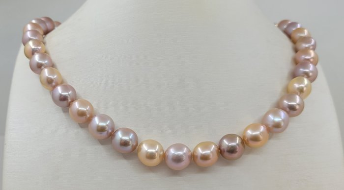 No Reserve Price - Necklace 10x11mm Multi Edison Freshwater Pearls 