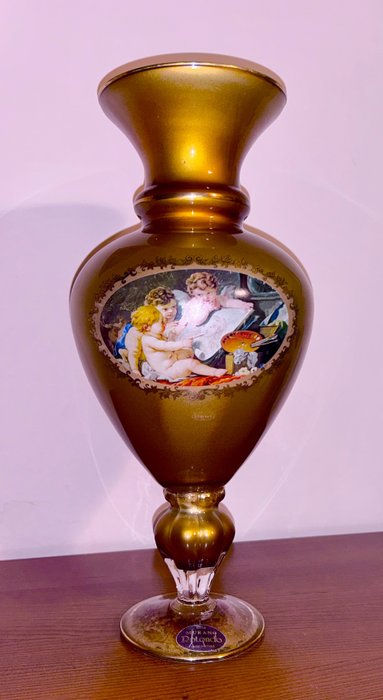 Rotondo - Jarrón -  Pan de Oro - Escuela Veneciana - 42 cm  - Oro, Vidrio