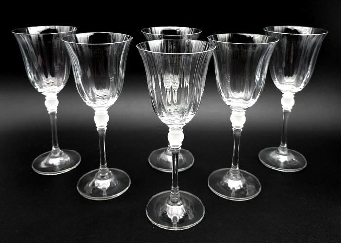 Crystal de sevres - Copo de vinho (6) - copos de vinho branco - Cristal, cristal de cetim