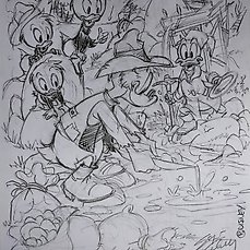 Cabella Sergio - 1 Pencil drawing - Topolino - Ritorno in Klondike - 2024 Comic Art