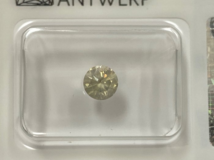 1 pcs Diamenty - 0.51 ct - okrągły - Fancy light yellowish gray - I2 (z inkluzjami), No reserve price