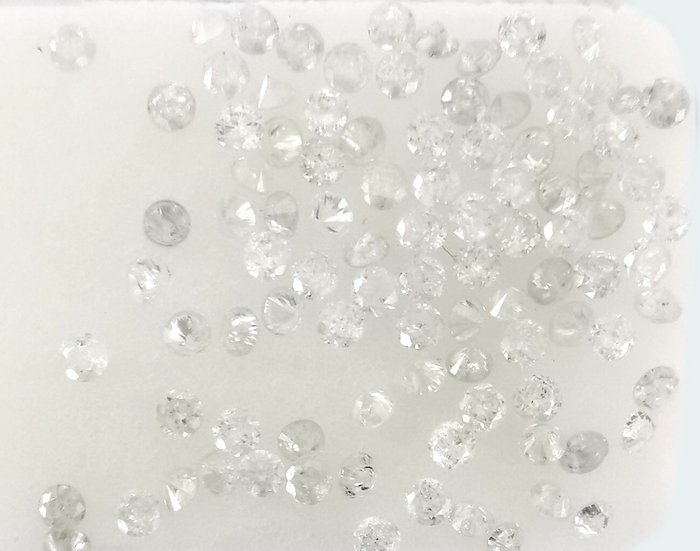 97 pcs 钻石 - 1.00 ct - 圆形 - *no reserve* E to I Diamonds - I1-I3