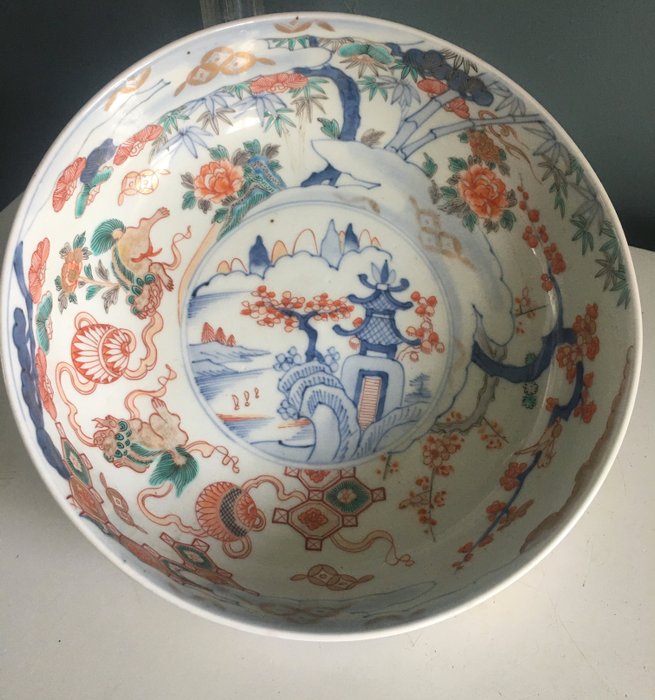 Bassin en porcelaine de Chine polychrome - 水果盘 - 瓷