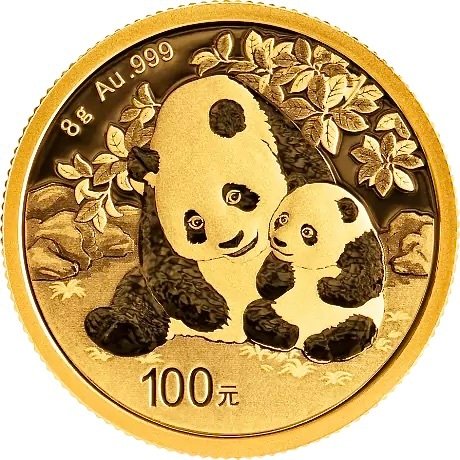 Kína. 100 Yuan 8 gr 2024 - Panda