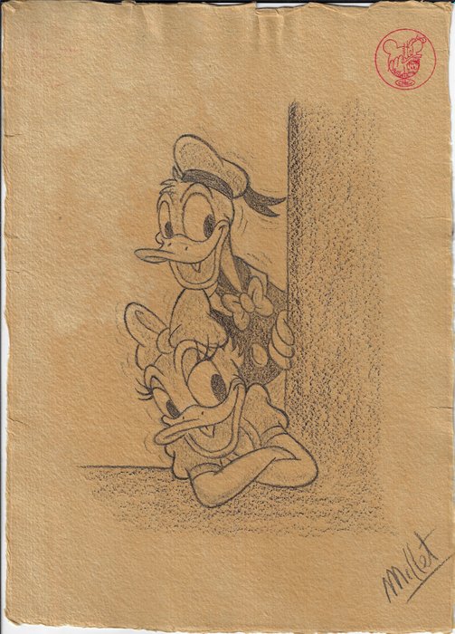 Millet - 1 Original drawing - Donald Duck - Vintage style