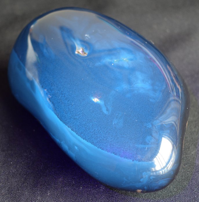 Dark Blue Amber Piece, Fully Polished - Altura: 150 mm - Ancho: 110 mm- 472 g