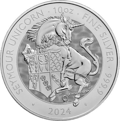 Grã-Bretanha. 10 Pounds 10 oz 2024 - Charles III - Licorne