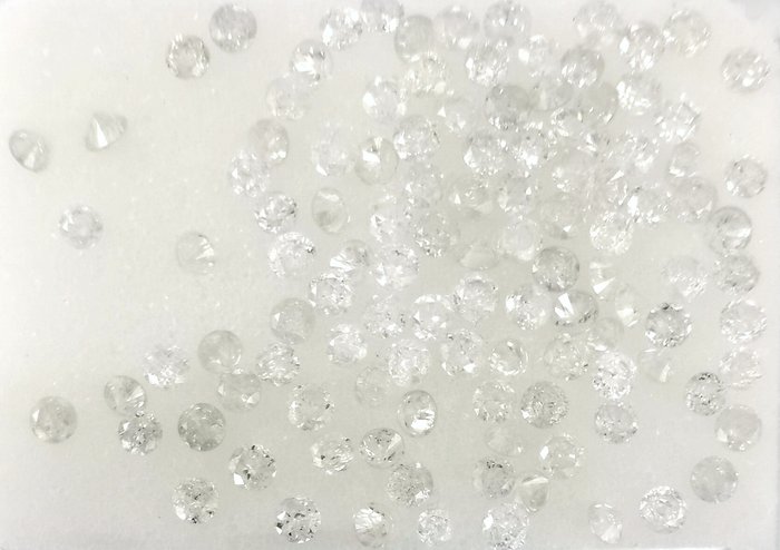 113 pcs Diamantes - 1.04 ct - Redondo - *no reserve* D to G Diamonds - SI3-I3